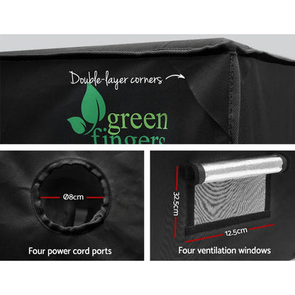 Green Fingers Grow Tent 240x120x200CM Hydroponics Kit Indoor Plant Room Black - Mekamart Australia