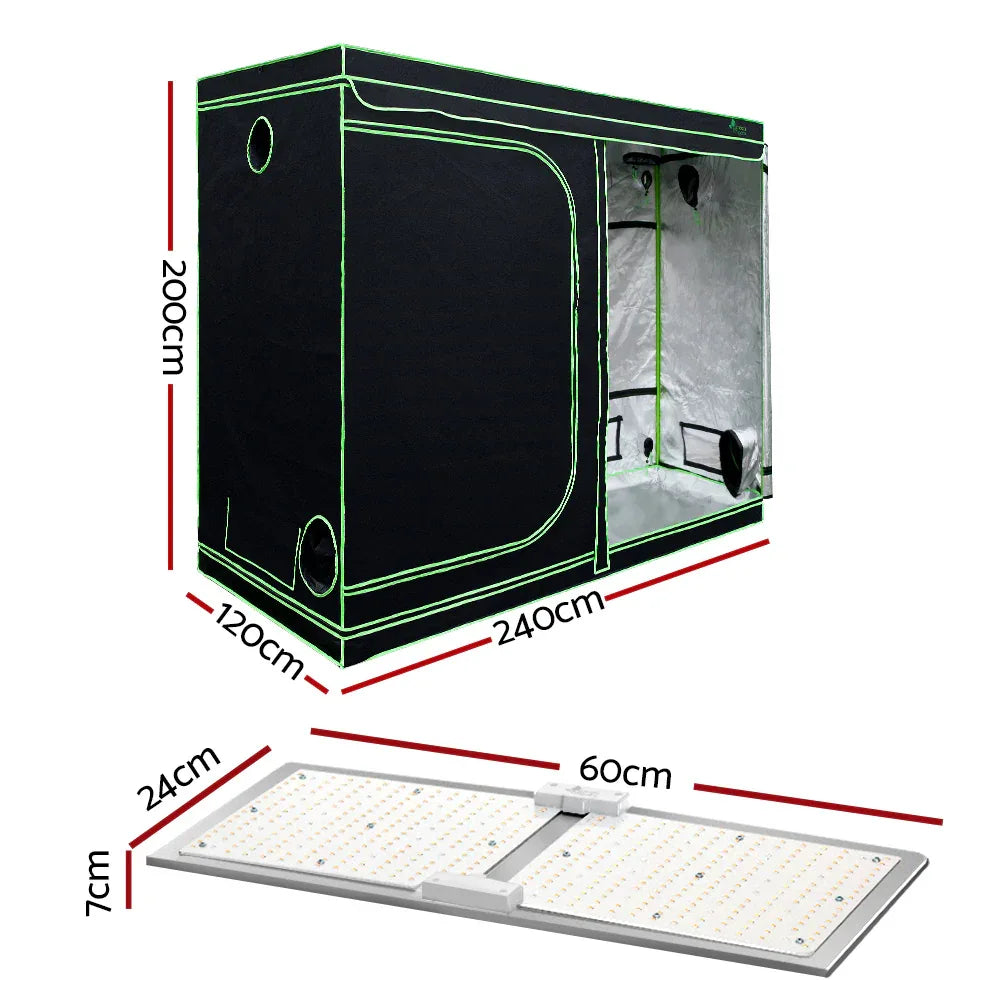 Green Fingers Grow Tent Light Kit 240x120x200CM 2200W LED Full Spectrum - Mekamart Australia