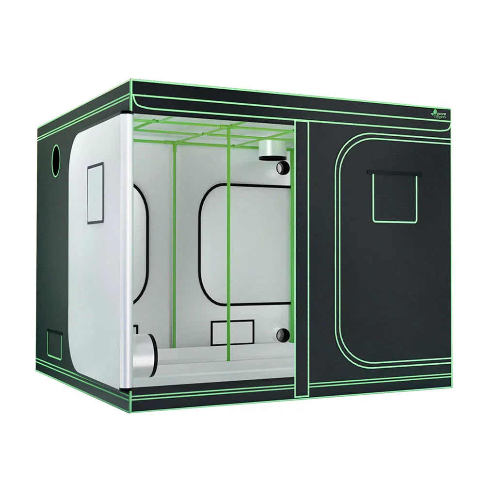 Green Fingers Grow Tent Kits 240x240x200cm Hydroponics Indoor Grow System Black - Mekamart Australia