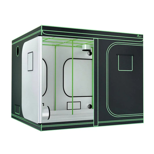 Green Fingers Grow Tent Kits 240x240x200cm Hydroponics Indoor Grow System Black - Mekamart Australia