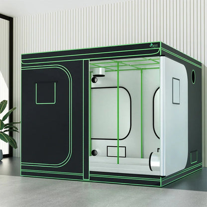 Green Fingers Grow Tent Kits 240x240x200cm Hydroponics Indoor Grow System Black - Mekamart Australia