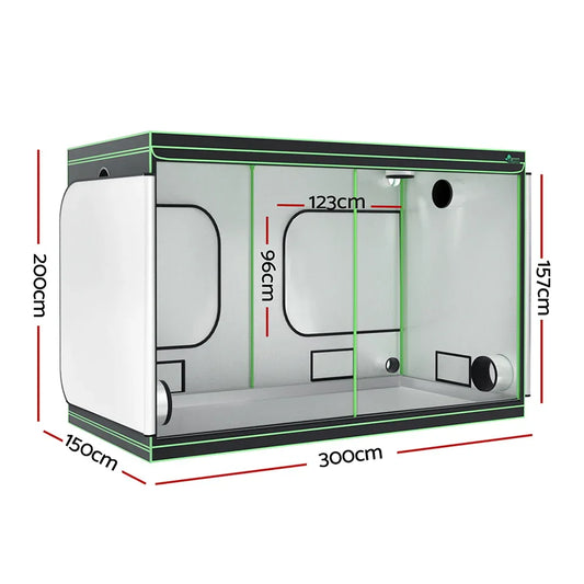 Green Fingers Grow Tent Kits 300x150x200cm Hydroponics Indoor Plant Grow System - Mekamart Australia