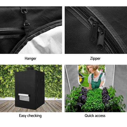 Green Fingers Grow Tent 60x60x90CM Hydroponics Kit Indoor Plant Room System - Mekamart Australia