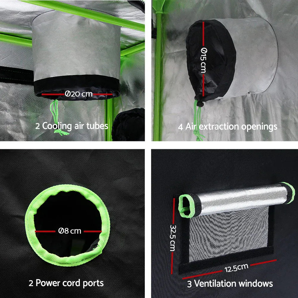 Green Fingers Grow Tent 80x80x160CM Hydroponics Kit Indoor Plant Room System - Mekamart Australia