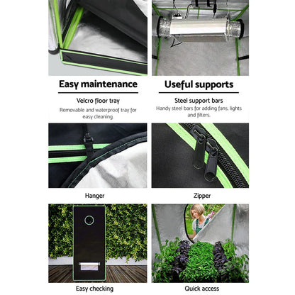 Green Fingers Grow Tent 80x80x160CM Hydroponics Kit Indoor Plant Room System - Mekamart Australia