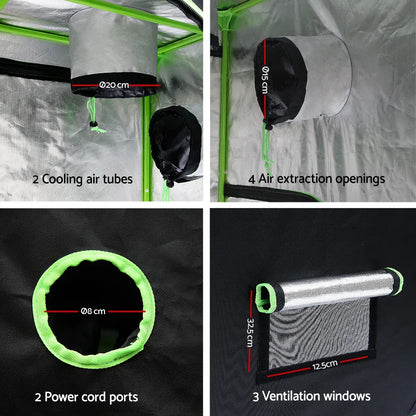 Green Fingers Grow Tent 90x50x160CM Hydroponics Kit Indoor Plant Room System - Mekamart Australia
