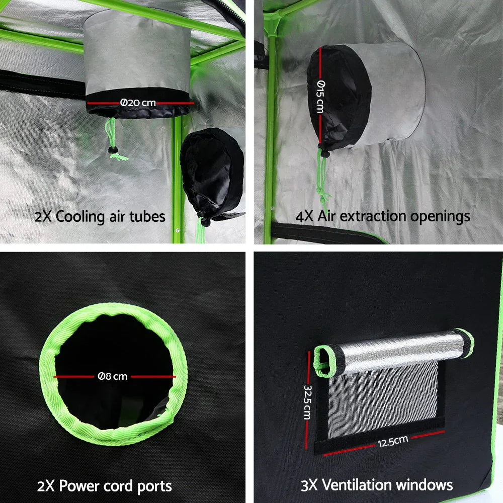 Green Fingers Grow Tent 90x90x180CM Hydroponics Kit Indoor Plant Room System - Mekamart Australia