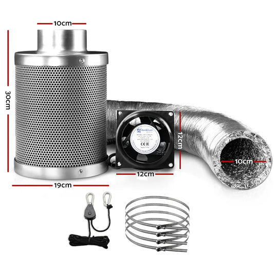Green Fingers 4"Ventilation Kit Fan Hydroponics Grow Tent Kit Carbon Filter Duct,Green Fingers 4"Ventilation Kit Fan Hydroponics Grow Tent Kit Carbon Filter Duct - Mekamart Australia