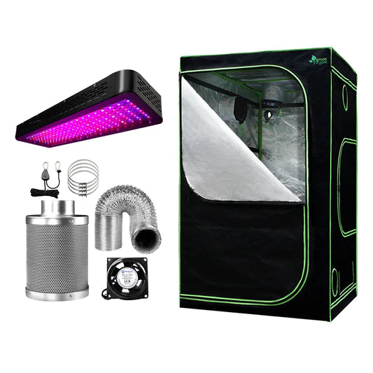 Green Fingers Grow Tent Light Kit 120x120x200CM 2000W LED 6" Vent Fan,Green Fingers Grow Tent Light Kit LED 2000W Full Spectrum 6" Vent 120x120x200CM - Mekamart Australia