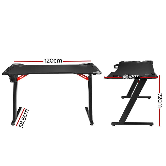 Artiss Gaming Desk Computer Desks LED Light 120CM - Mekamart Australia
