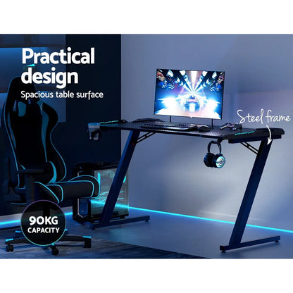 Artiss Gaming Desk Computer Desks LED Light 140CM - Mekamart Australia