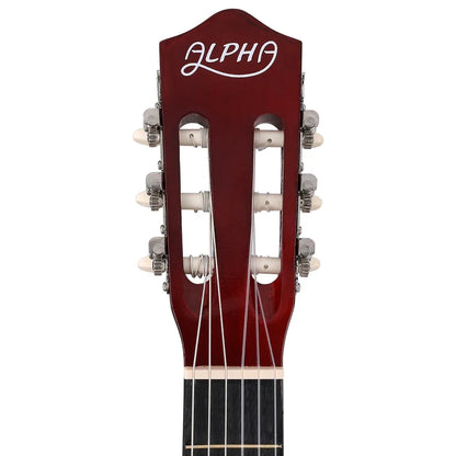 Alpha 39 Inch Classical Guitar Wooden Body Nylon String Beginner Gift Natural - Mekamart Australia