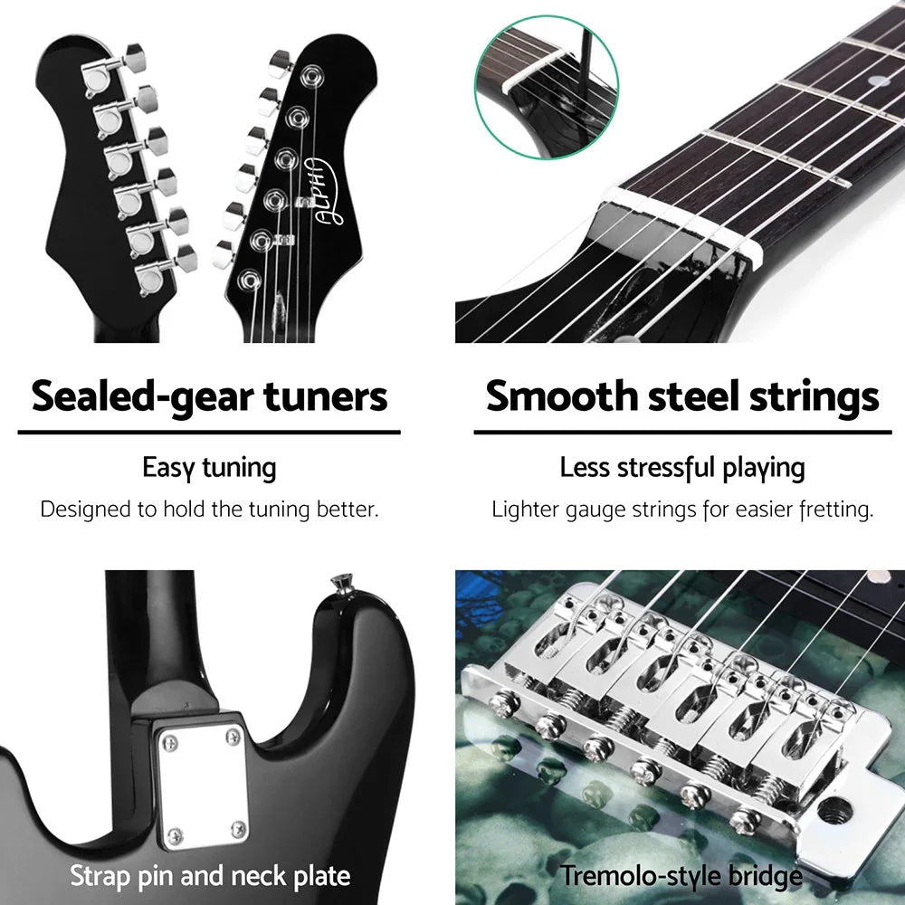 Alpha Electric Guitar Music String Instrument 20W Amplifier - Mekamart Australia