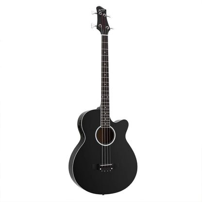 Alpha 43" Acoustic Bass Guitar Black 4-Band EQ - Mekamart Australia