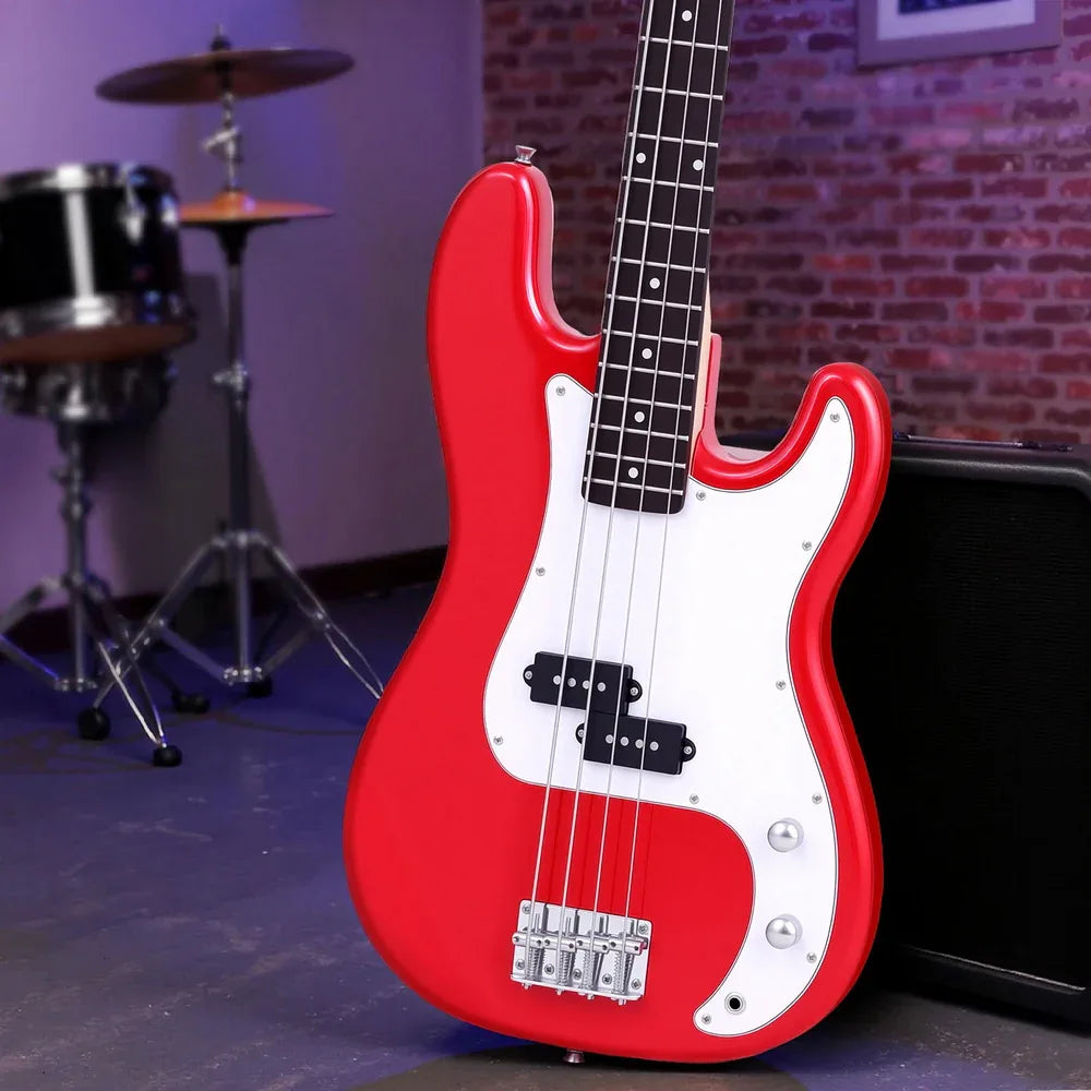 Alpha Electric Guitar Bass 47 Inch Red - Mekamart Australia