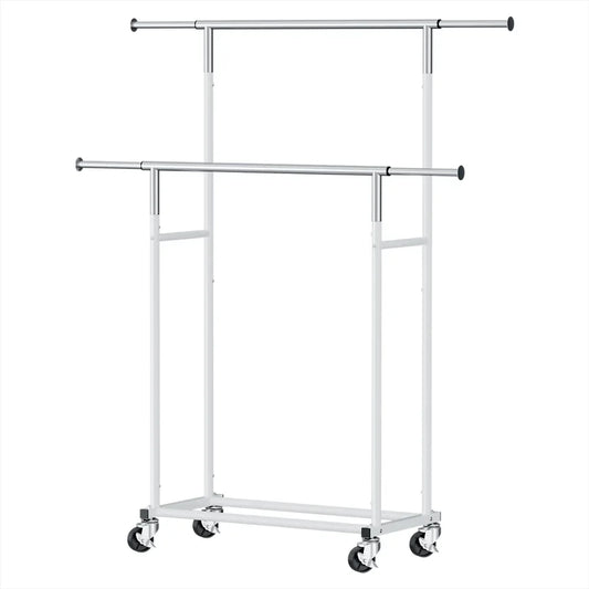 Artiss Clothes Rack Double Rod Airer Rail Coat Stand Adjustable Hanger - Mekamart Australia