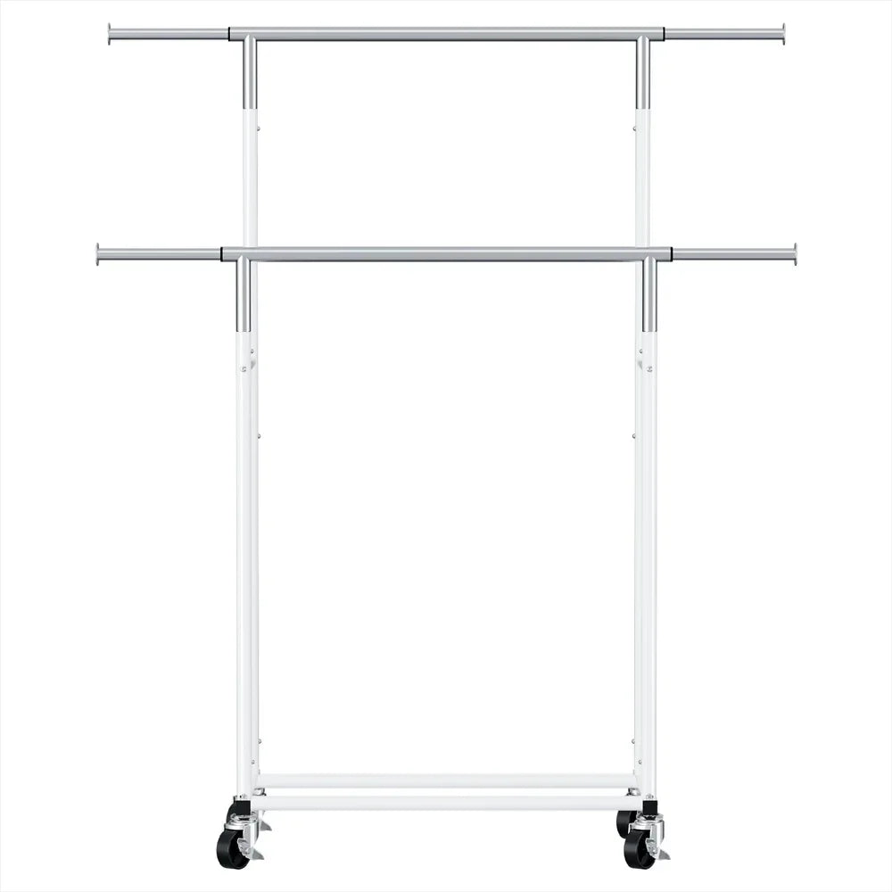 Artiss Clothes Rack Double Rod Airer Rail Coat Stand Adjustable Hanger - Mekamart Australia