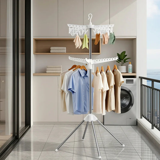 Artiss Clothes Rack Airer 2 Tier Rotatable Hanger Foldable - Mekamart Australia