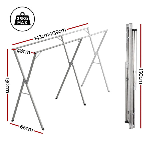 Artiss Clothes Rack Adjustable Foldable Steel - Mekamart Australia