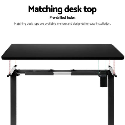 Artiss Electric Standing Desk Frame Only Height Adjustable 70KG Load Black - Mekamart Australia