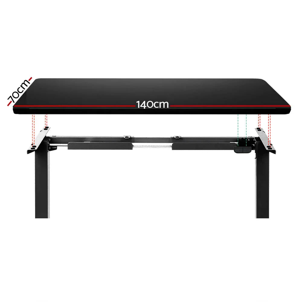 Artiss Standing Desk Motorised Black 140CM - Mekamart Australia