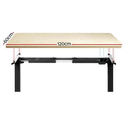Artiss Standing Desk Motorised White Oak 120CM - Mekamart Australia