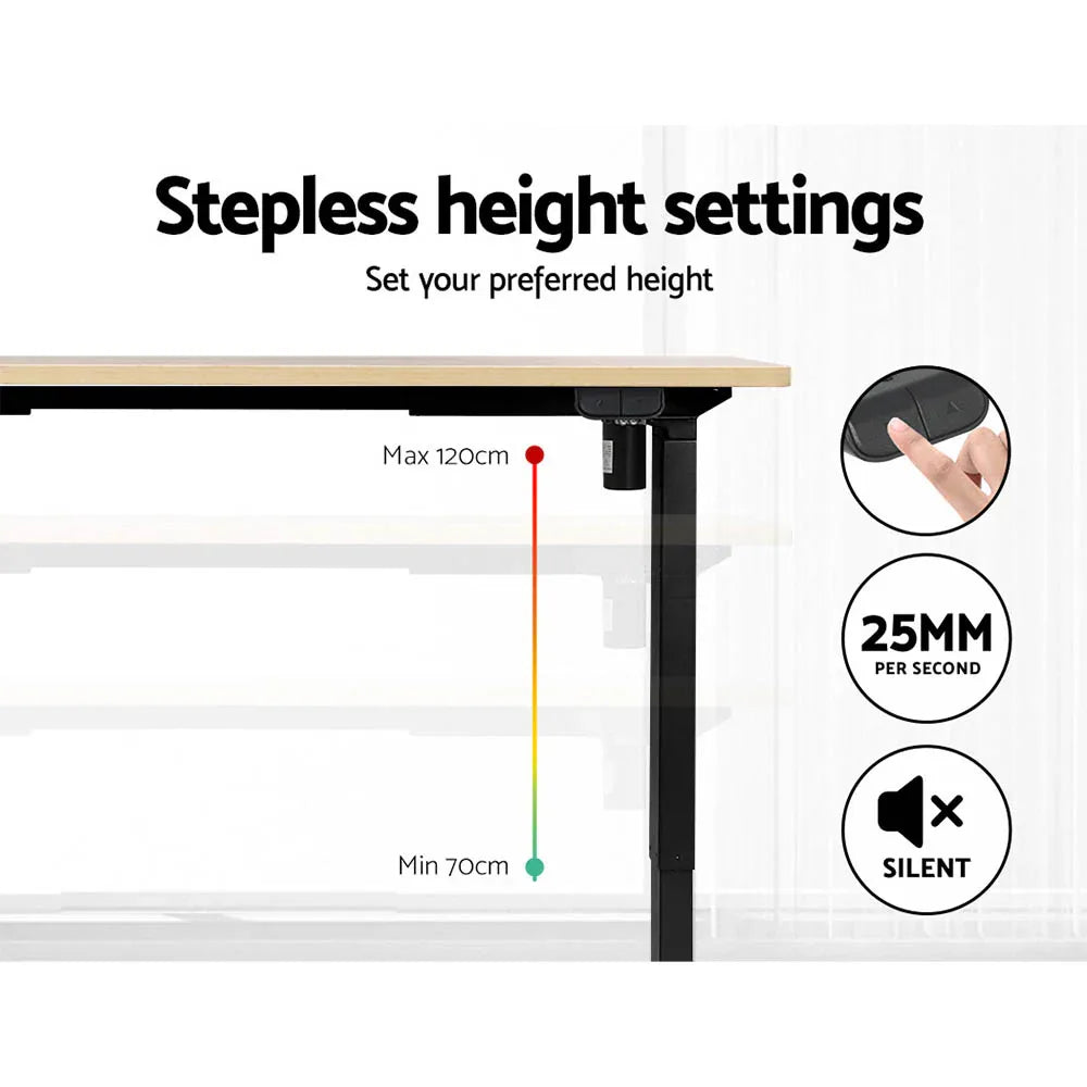 Artiss Standing Desk Motorised White Oak 140CM - Mekamart Australia