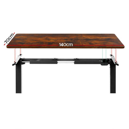 Artiss Standing Desk Motorised Rustic Brown 140CM - Mekamart Australia