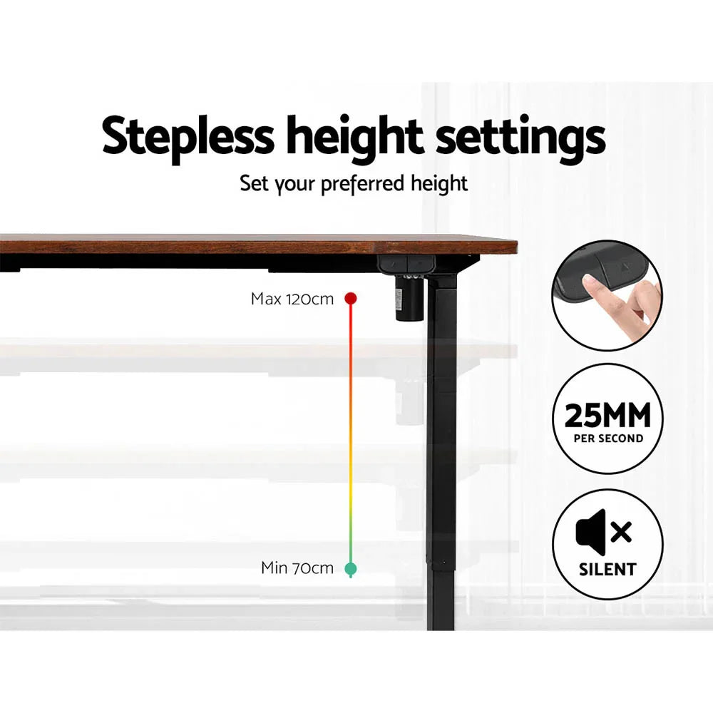 Artiss Standing Desk Motorised Rustic Brown 140CM - Mekamart Australia