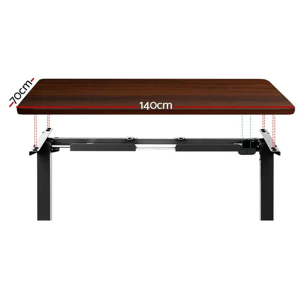 Artiss Standing Desk Motorised Walnut 140CM - Mekamart Australia