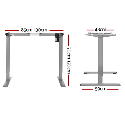 Artiss Electric Standing Desk Frame Only Height Adjustable 70KG Load Grey - Mekamart Australia