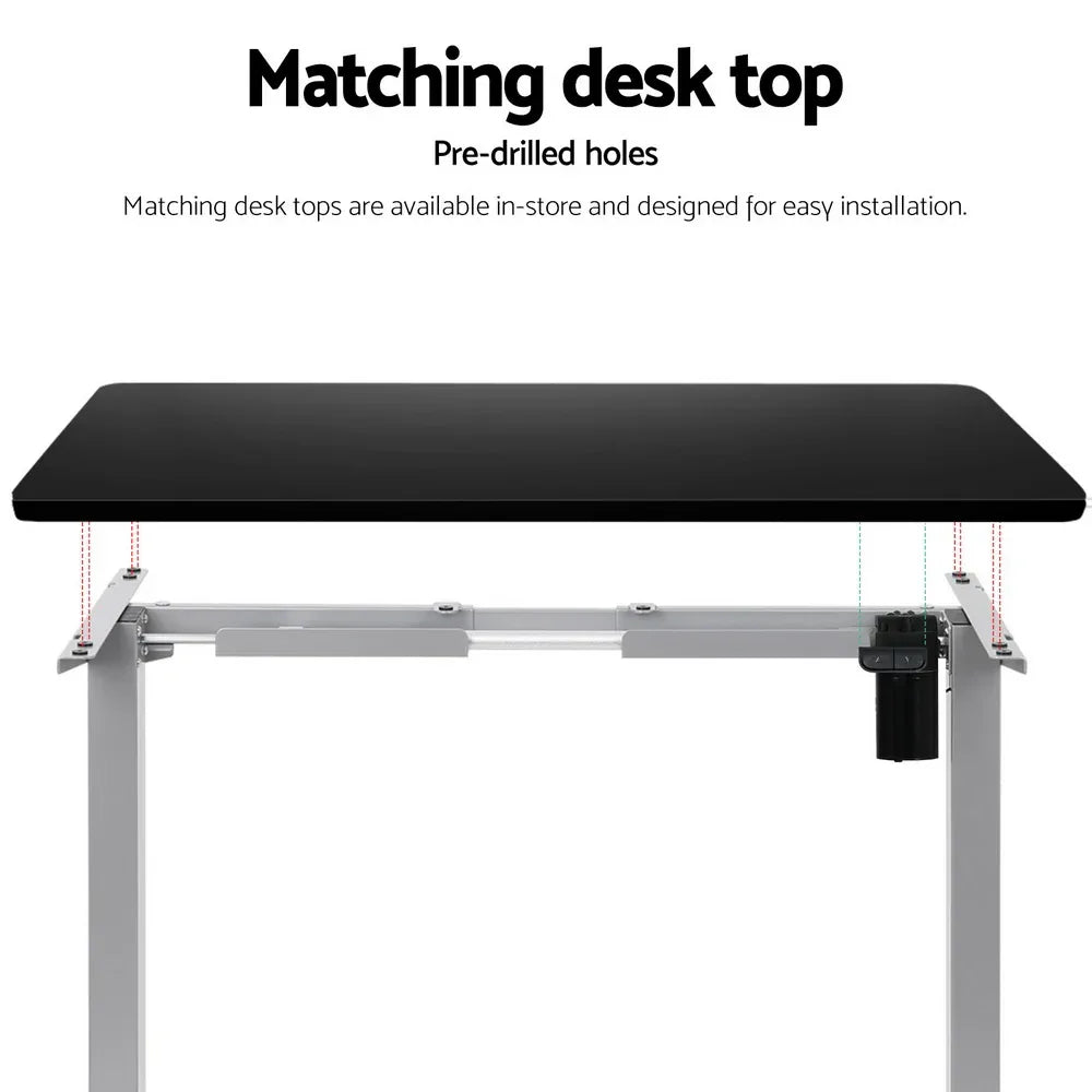 Artiss Electric Standing Desk Frame Only Height Adjustable 70KG Load Grey - Mekamart Australia