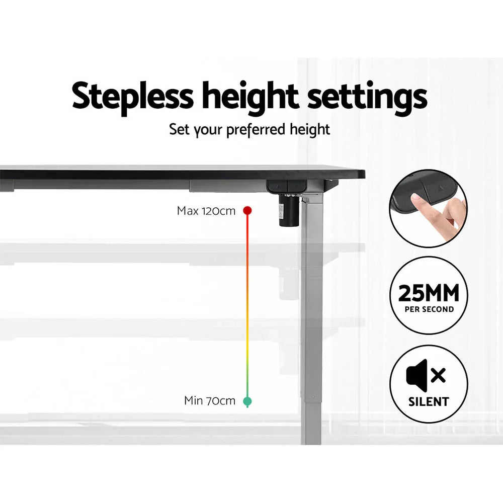 Artiss Standing Desk Motorised 140CM Black - Mekamart Australia