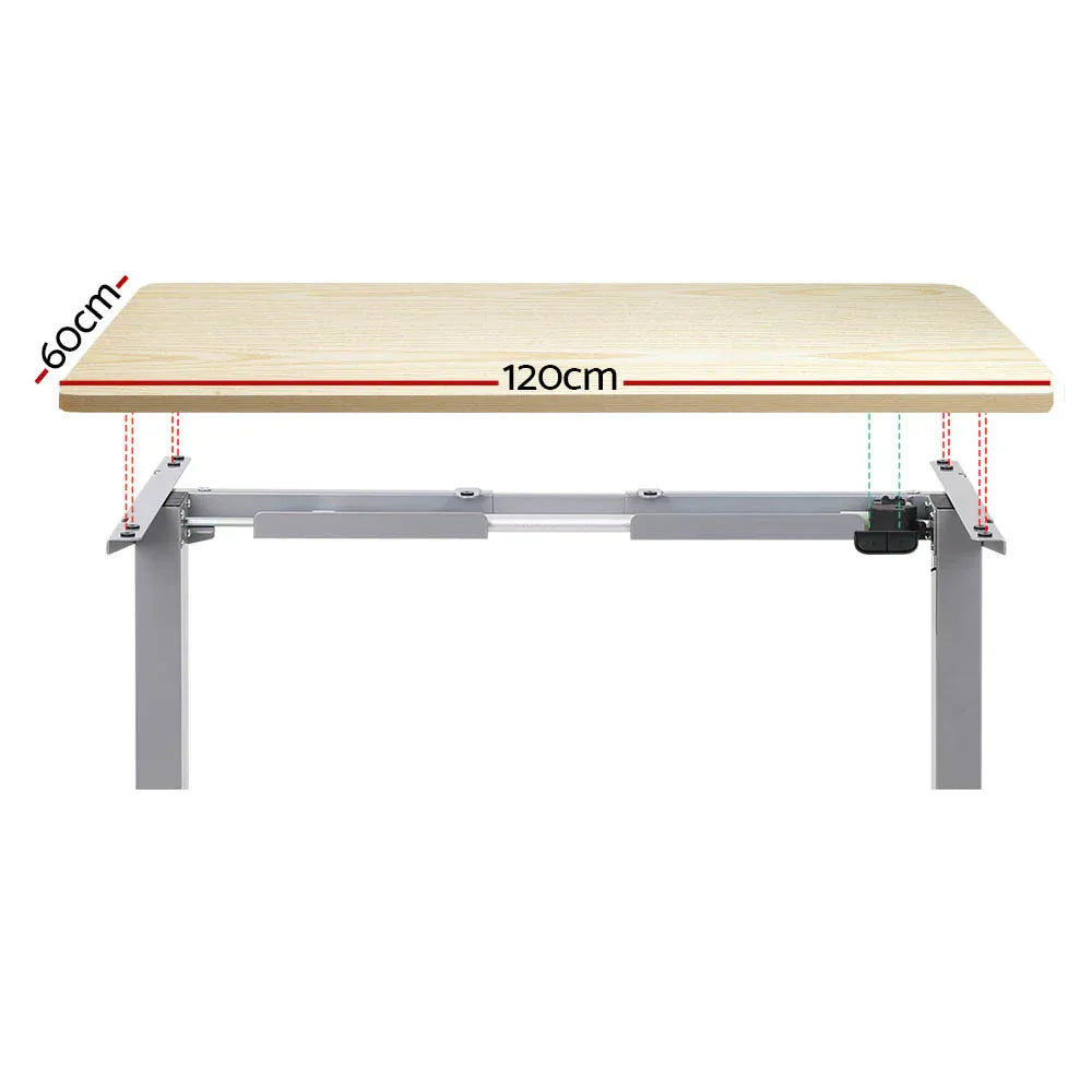 Artiss Standing Desk Motorised 120CM White Oak - Mekamart Australia