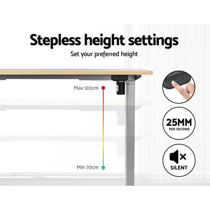 Artiss Standing Desk Motorised 120CM White Oak - Mekamart Australia
