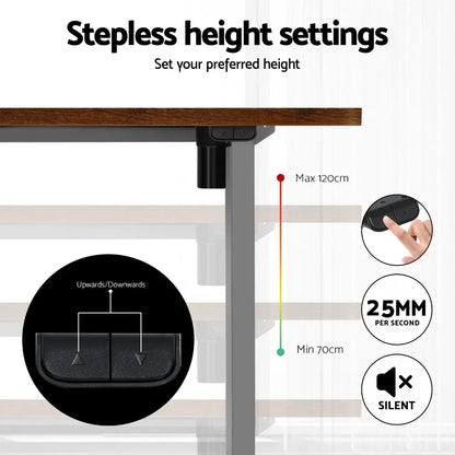 Artiss Standing Desk Motorised 120CM Rustic Brown - Mekamart Australia