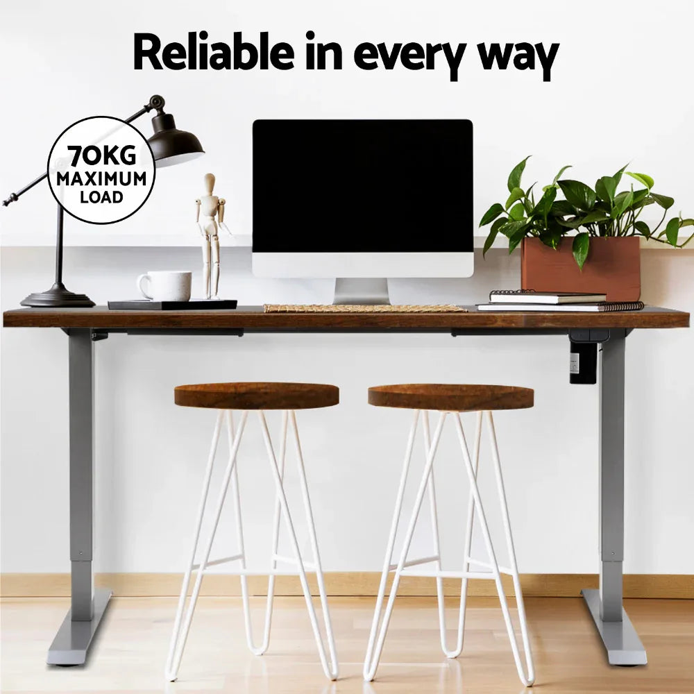 Artiss Standing Desk Motorised 120CM Rustic Brown - Mekamart Australia