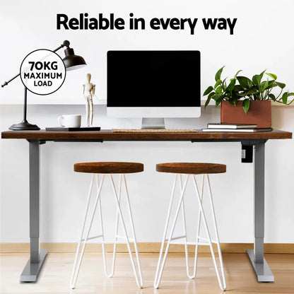 Artiss Standing Desk Motorised 140CM Rustic Brown - Mekamart Australia
