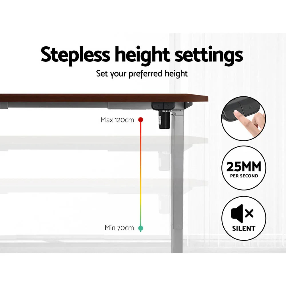 Artiss Standing Desk Motorised 140CM Walnut - Mekamart Australia
