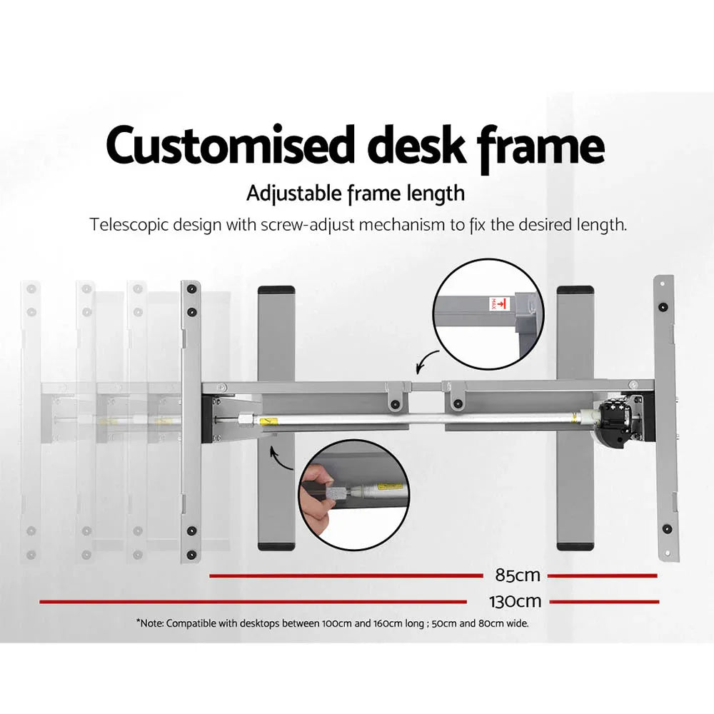 Artiss Standing Desk Motorised 140CM Walnut - Mekamart Australia