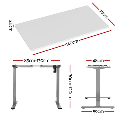 Artiss Standing Desk Motorised 140CM White - Mekamart Australia
