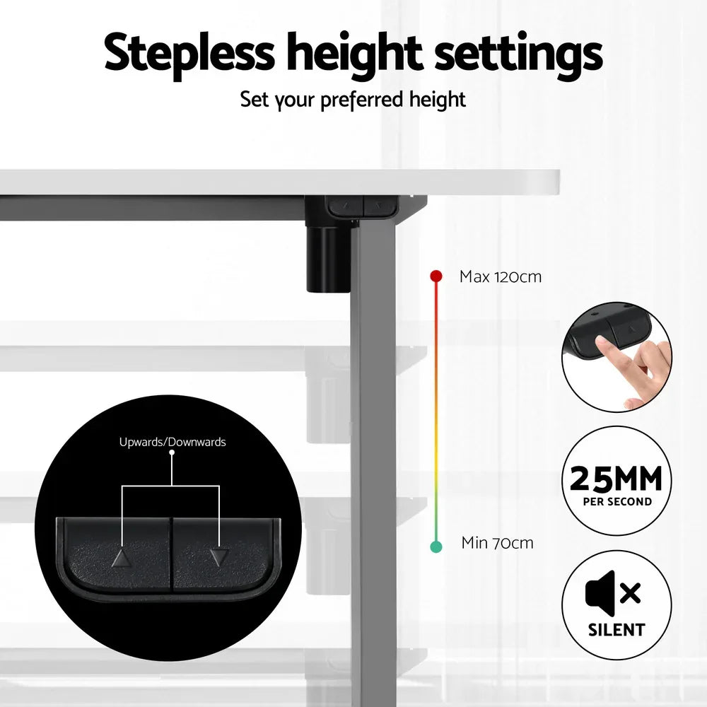 Artiss Standing Desk Motorised 140CM White - Mekamart Australia