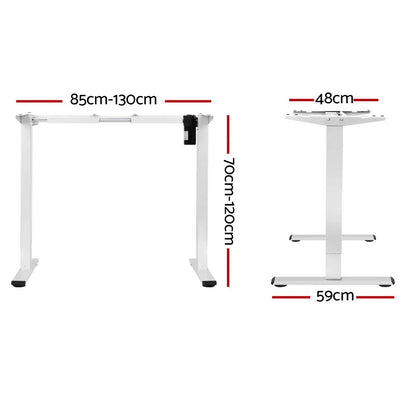 Artiss Electric Standing Desk Frame Only Height Adjustable 70KG Load White - Mekamart Australia