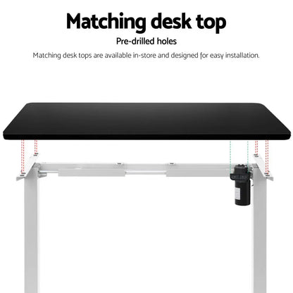 Artiss Electric Standing Desk Frame Only Height Adjustable 70KG Load White - Mekamart Australia