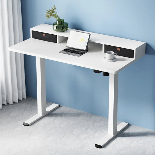 Artiss Electric Standing Desk with Storage Shelf Drawer Office Table 120CM - Mekamart Australia