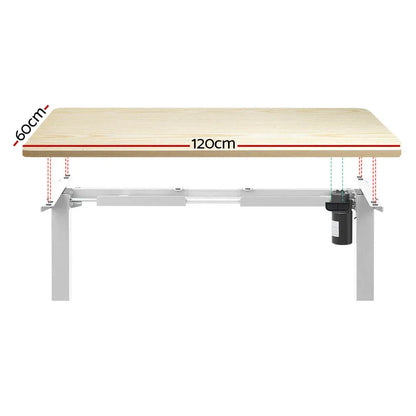 Artiss Standing Desk Motorised Sit Stand Desks White Oak 120CM - Mekamart Australia