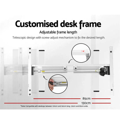 Artiss Standing Desk Motorised Sit Stand Desks White Oak 120CM - Mekamart Australia