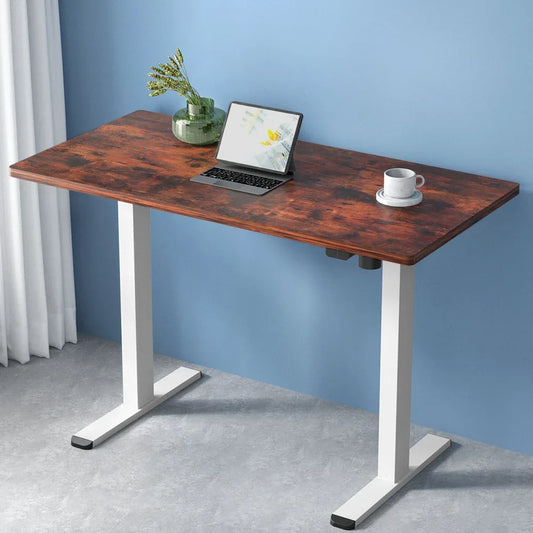 Artiss Standing Desk Motorised Sit Stand Desks Rustic Brown 140CM - Mekamart Australia