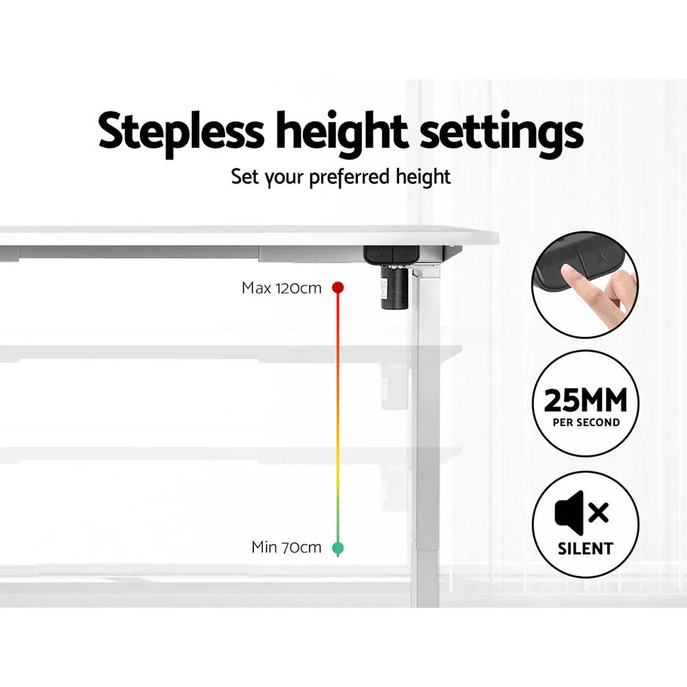 Artiss Standing Desk Motorised Sit Stand Desks White 140CM - Mekamart Australia