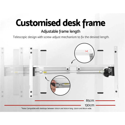 Artiss Standing Desk Motorised Sit Stand Desks White 140CM - Mekamart Australia